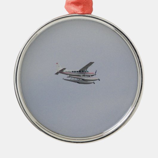Cessna 208 Caravan Seaplane Silbernes Ornament (Vorne)