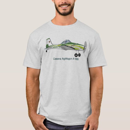 Cessna AgWagon A188 Crop Duster Flugzeug T-Shirt (Vorderseite)