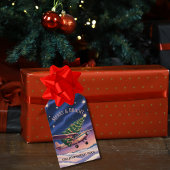 Cessna Airplane carries Christmas Tree Photo Funny Geschenkanhänger