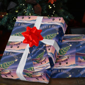 Cessna Airplane carries Christmas Tree Photo Funny Geschenkanhänger