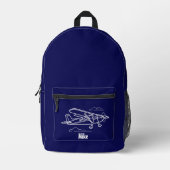 Cessna Airplane Clouds Aviation Blue Individuelle Bedruckter Rucksack (Vorderseite)