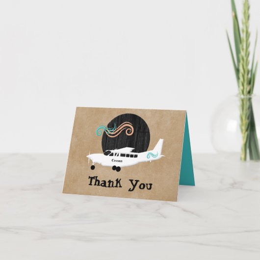 Cessna Flugzeug Dankeschön Karte (Vorderseite)
