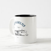 Cessna Flugzeug lustig, wie Flugzeug fliegen Pilot Zweifarbige Tasse (Vorderseite Links)