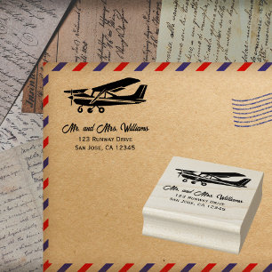 Cessna Flugzeug Pilot Fun Aviation Minimalistisch  Gummistempel