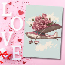 Cessna-Flugzeug trägt Blumenstrauß Foto Lustig