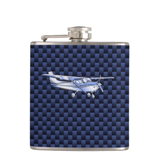 Cessna Flying Carbon Fiber Flachmann (Vorderseite)