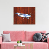 Cessna Flying Mahogany Leinwanddruck (Insitu (Wohnzimmer))