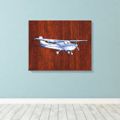 Cessna Flying Mahogany Leinwanddruck (Insitu (Holzboden))