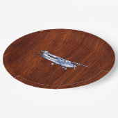 Cessna Flying Mahogany Pappteller (Schrägansicht)