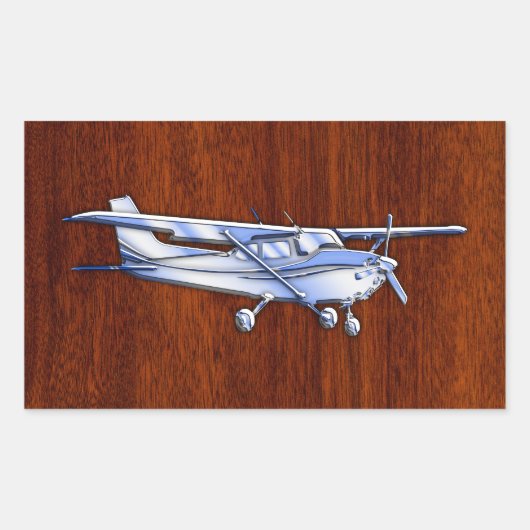 Cessna Flying Mahogany Rechteckiger Aufkleber (Vorderseite)