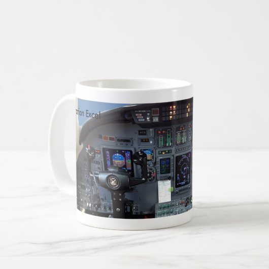 Cessna-Zitat-Excel-Cockpit Kaffeetasse (Vorderseite Links)