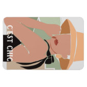 C'est Chic French Woman Flexible Foto Magnet (Horizontal)