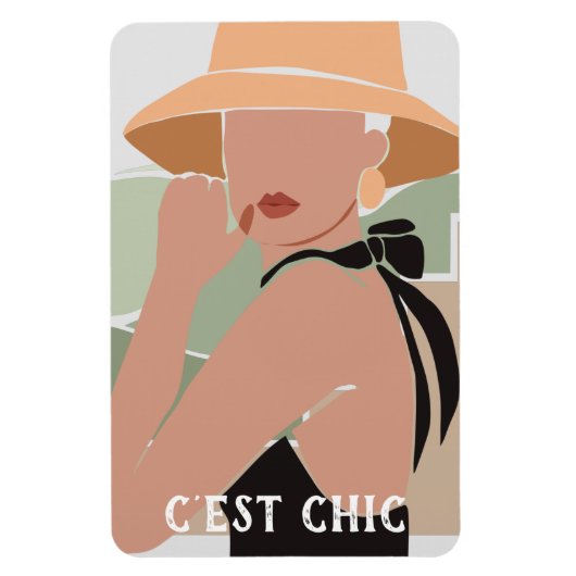 C'est Chic French Woman Flexible Foto Magnet (Vertikal)