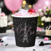 C'est ist Bon Parisian Sweet 16 Pink Black ID1162 Pappbecher