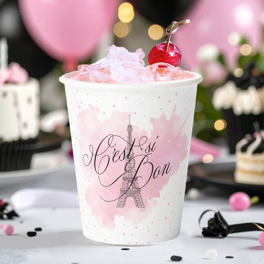 C'est ist Bon Parisian Sweet 16 Pink Splash ID1162 Pappbecher
