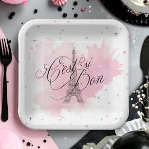 C'est ist Bon Parisian Sweet 16 Pink Splash ID1162 Pappteller