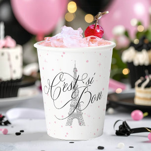 C'est ist Bon Parisian Sweet 16 Pink White ID1162 Pappbecher