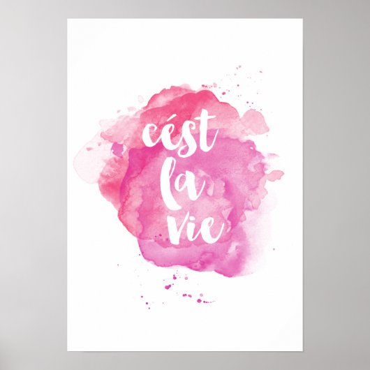 Cest la vie Aquarellposter Poster (Vorne)