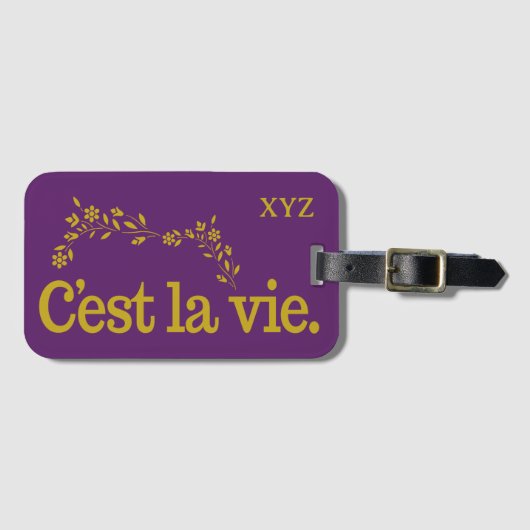 C'est La Vie benutzerdefinierte Monogramm Gepäckanhänger (Vorderseite (Horizontal))