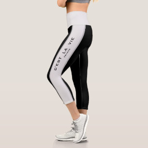 C'est La Vie Black & White Stripe Capris