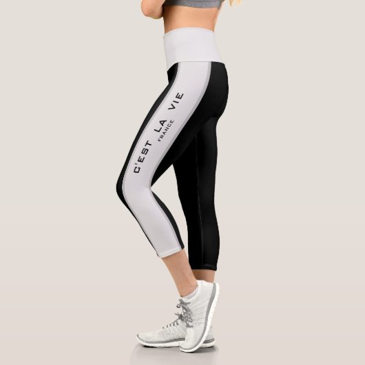 C'est La Vie Black & White Stripe Capris (Links)
