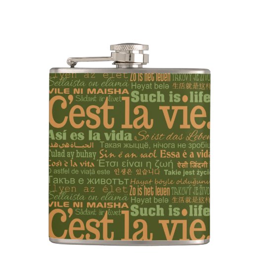 C'est La Vie Custom Flask Flachmann (Vorderseite)
