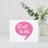 C'est la vie, "das ist Leben" franz. Wort Kunst, T Postkarte (Stehend Vorderseite)