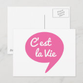 C'est la vie, "das ist Leben" franz. Wort Kunst, T Postkarte (Vorne/Hinten)