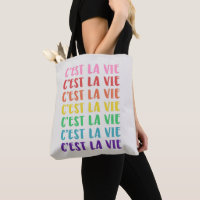 C'est La Vie Französischer Spruch Regenbogen-Typog