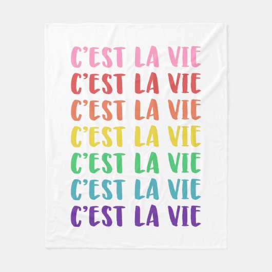 C'est La Vie Französisches Sprichwort in Rainbow L Fleecedecke (Vorderseite)