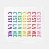 C'est La Vie Französisches Sprichwort in Rainbow L Fleecedecke (Vorderseite (Horizontal))