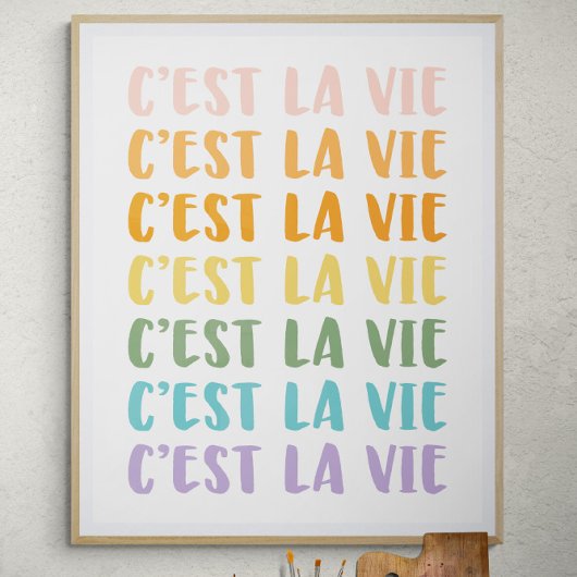 C'est La Vie | Französisches Sprichwort | Pastell- Poster