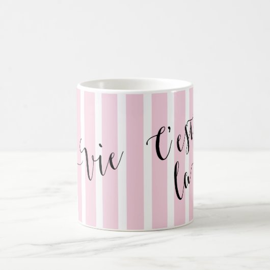 C'est la Vie French Calligraphy Kaffeetasse (Mittel)