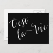 C'est la Vie French Calligraphy Postkarte (Vorne/Hinten)