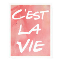 C'est La Vie Hand Lettering Poster - Aquarell