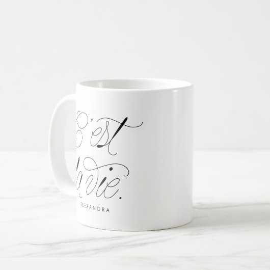 C'est La Vie Modernes Skript personalisierte Mug Kaffeetasse (Vorderseite Links)