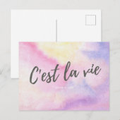 CEST LA VIE "So ist das Leben" Französisches Spric Postkarte (Vorne/Hinten)