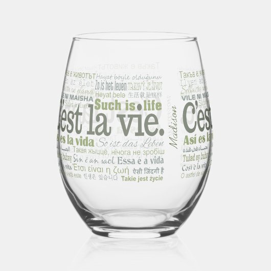 C'est La Vie Weinglas Ohne Stiel (Vorderseite)
