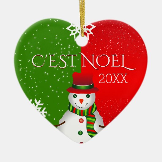 c'est Weihnachten Snowman Keramik Ornament (Vorne)