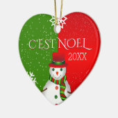 c'est Weihnachten Snowman Keramik Ornament (Links)