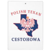 Cestohowa Polnisch Texan Klemmbrett (Rückseite)
