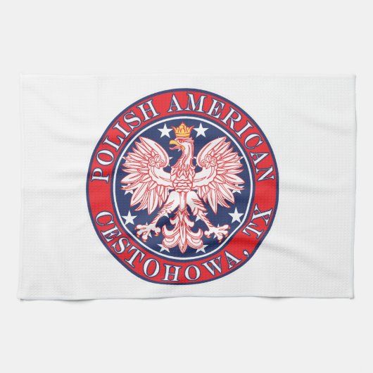Cestohowa Texas Polnischer Adler Geschirrtuch (Horizontal)
