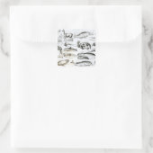 Cetacea Edentata Quadratischer Aufkleber (Tasche)