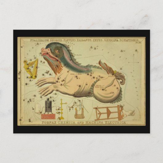 Cetus, Fornax Chemica, Machina Electrica usw. Postkarte (Vorderseite)