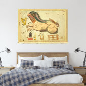 Cetus - Vintages Astronomisches Star Chart Image Leinwanddruck (Insitu (Schlafzimmer))