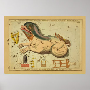 Cetus - Vintages Astronomisches Star Chart Image Poster