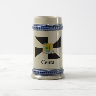 Ceuta-Flagge mit Namen Bierglas