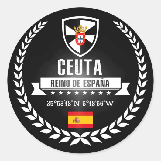 Ceuta Runder Aufkleber (Vorderseite)