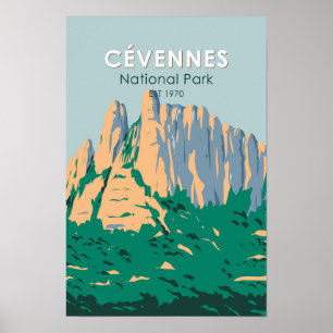Cevennes National Park France Vintage Poster