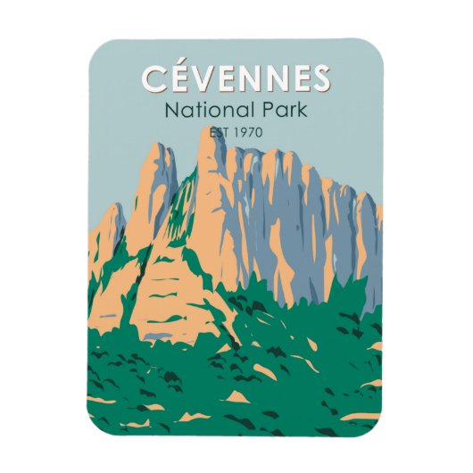 Cevennes Nationalpark Frankreich Vintag Magnet (Vertikal)